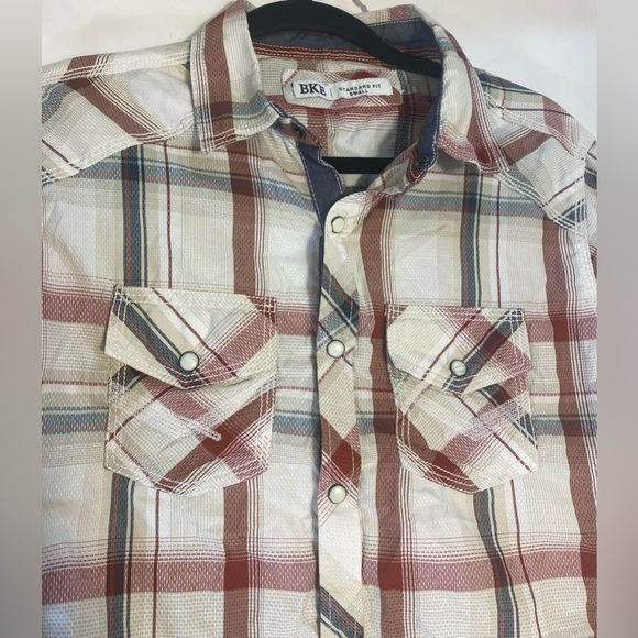 BKE Buckle Mens Plaid Long Sleeve Pearl Snap Up Western Rodeo Shirt Size Small - Picture 2 of 8